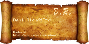 Dani Richárd névjegykártya